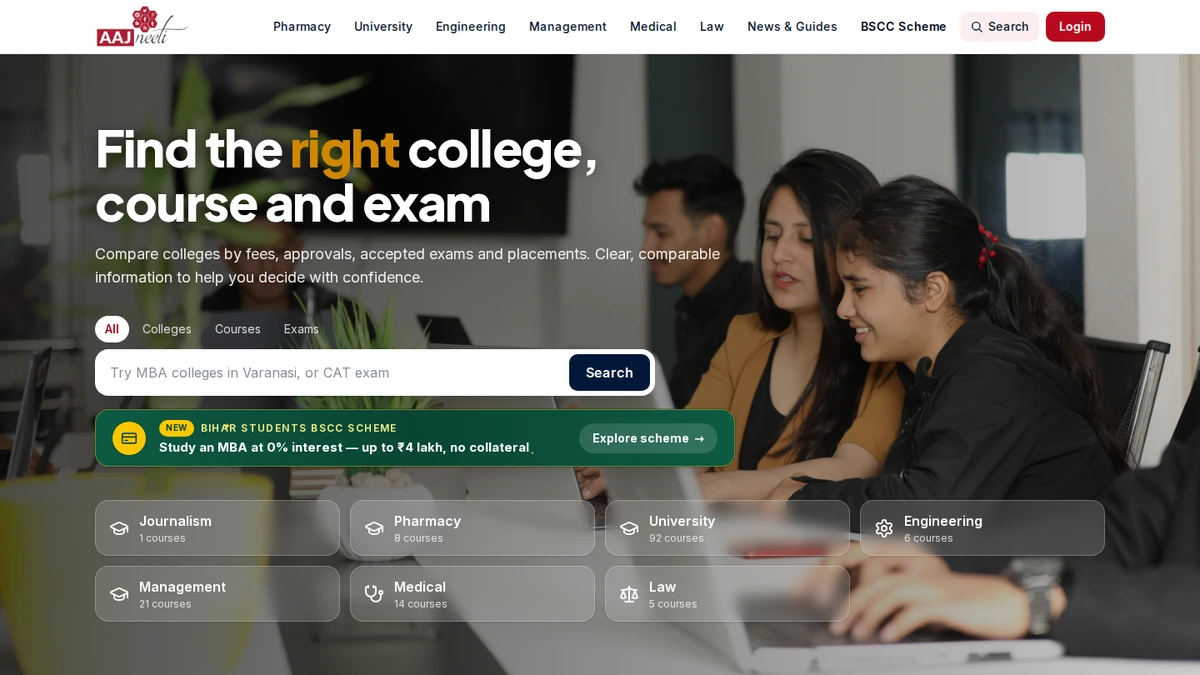 ACL Education Portal &mdash; AAJneeti&rsquo;s college discovery platform for Bihar and UP